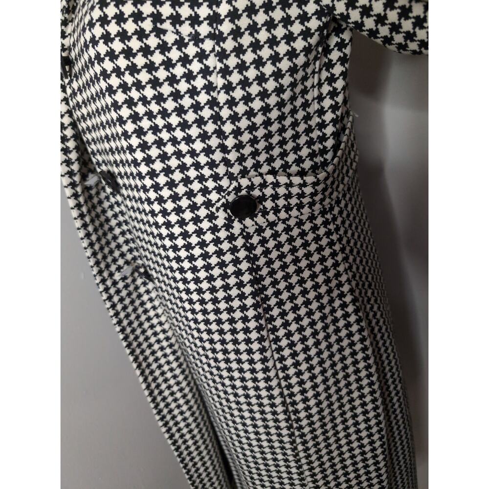 Julian Taylor NY chic statement houndstooth black and ivory sz 8 coat - Picture 10 of 10